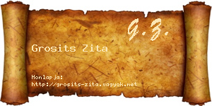 Grosits Zita névjegykártya